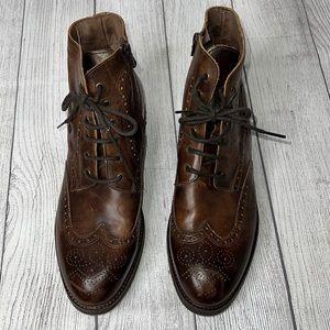🔹 Nero Giardini Leather Wingtip Boot Made in Italy